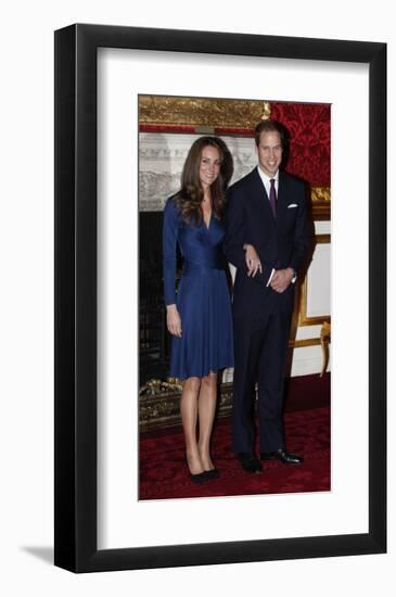 Prince William and Kate Middleton, Announcing their Engagement and Forthcoming Royal Wedding. -null-Framed Art Print