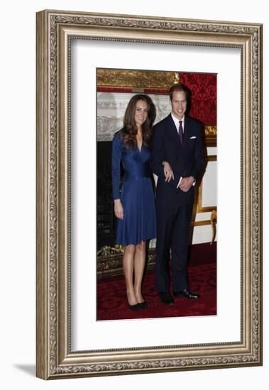 Prince William and Kate Middleton, Announcing their Engagement and Forthcoming Royal Wedding. -null-Framed Art Print