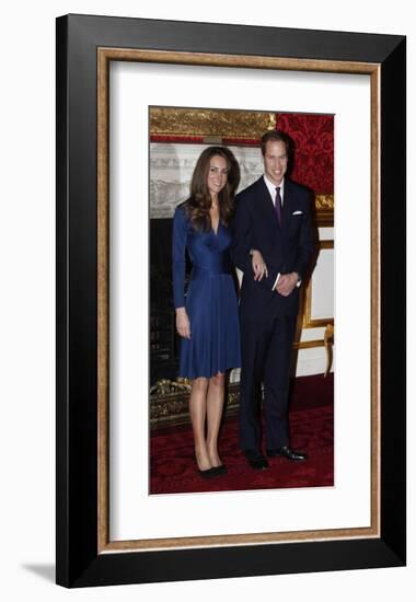 Prince William and Kate Middleton, Announcing their Engagement and Forthcoming Royal Wedding. -null-Framed Art Print