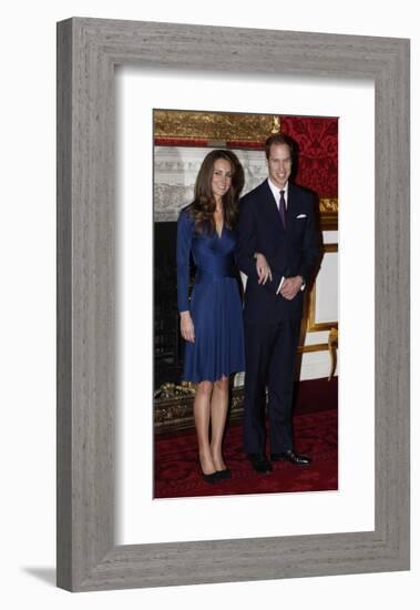 Prince William and Kate Middleton, Announcing their Engagement and Forthcoming Royal Wedding. -null-Framed Art Print