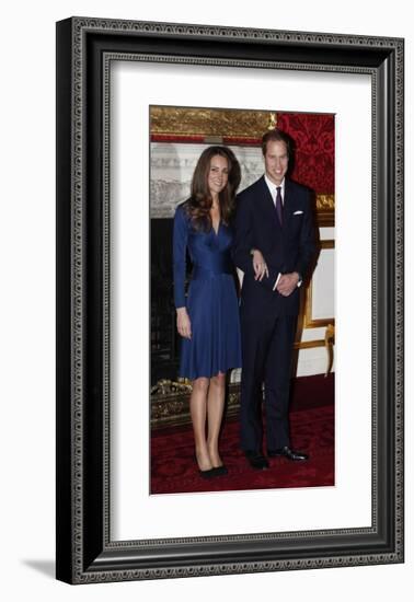 Prince William and Kate Middleton, Announcing their Engagement and Forthcoming Royal Wedding. -null-Framed Art Print