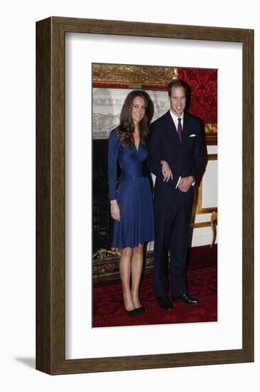 Prince William and Kate Middleton, Announcing their Engagement and Forthcoming Royal Wedding. -null-Framed Art Print