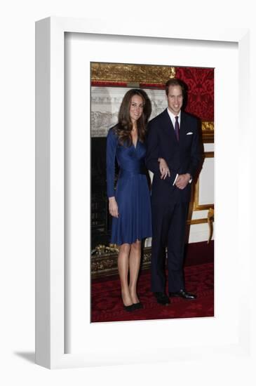 Prince William and Kate Middleton, Announcing their Engagement and Forthcoming Royal Wedding. -null-Framed Art Print