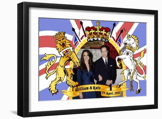 Prince William and Kate Middleton, The Royal Wedding April 29th, 2011-null-Framed Art Print
