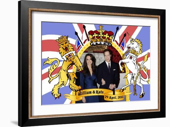 Prince William and Kate Middleton, The Royal Wedding April 29th, 2011-null-Framed Art Print