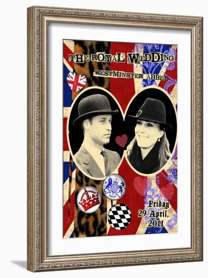 Prince William and Kate Middleton, The Royal Wedding Black and White Photo Scrapbook-null-Framed Art Print