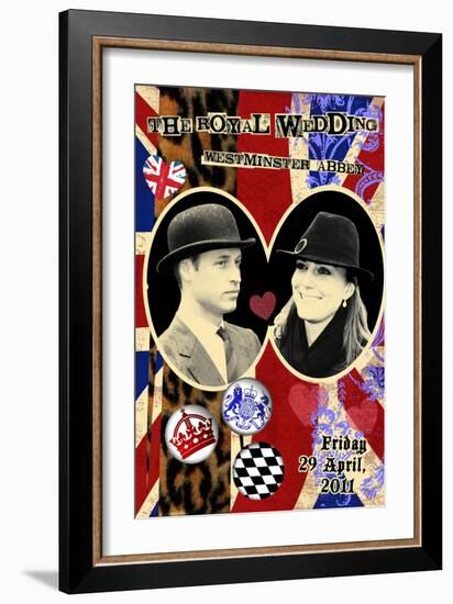 Prince William and Kate Middleton, The Royal Wedding Black and White Photo Scrapbook-null-Framed Art Print