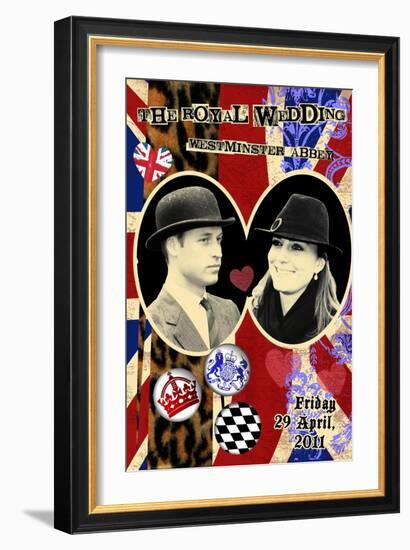 Prince William and Kate Middleton, The Royal Wedding Black and White Photo Scrapbook-null-Framed Art Print