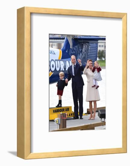 Prince William and Kate with George and Charlotte in Canada-Associated Newspapers-Framed Photo