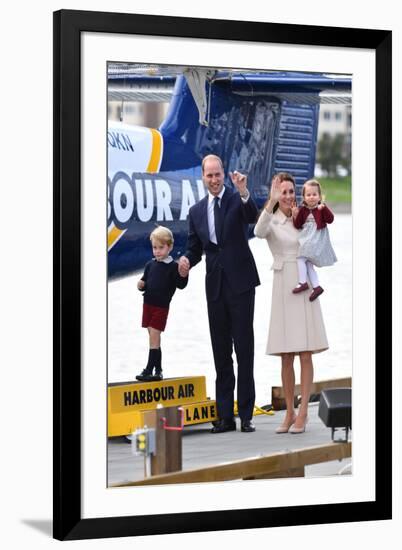 Prince William and Kate with George and Charlotte in Canada-Associated Newspapers-Framed Photo