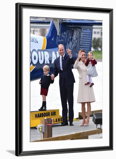 Prince William and Kate with George and Charlotte in Canada-Associated Newspapers-Framed Photo