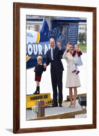 Prince William and Kate with George and Charlotte in Canada-Associated Newspapers-Framed Photo