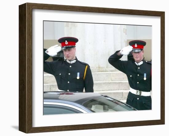 Prince William and Prince Harry, The Sovereign's Parade 2006-null-Framed Photographic Print