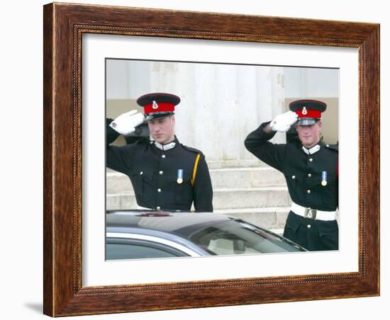 Prince William and Prince Harry, The Sovereign's Parade 2006-null-Framed Photographic Print