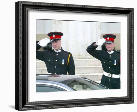 Prince William and Prince Harry, The Sovereign's Parade 2006-null-Framed Photographic Print