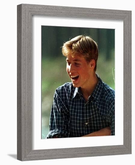 Prince William at River Dee, Balmoral, August 1988-null-Framed Photographic Print