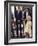 Prince William bends down to talk to The Queen Mother outside Clarence House where she was celebrat-null-Framed Photographic Print