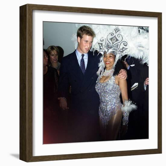 Prince William in Edinburgh with local dancer Luciana, Sept 2001-null-Framed Photographic Print