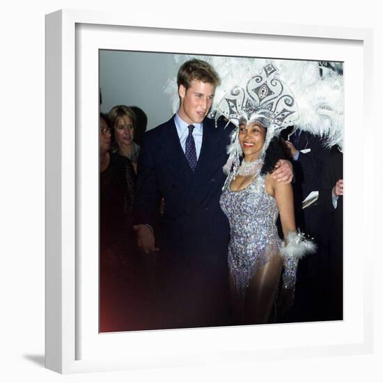 Prince William in Edinburgh with local dancer Luciana, Sept 2001-null-Framed Photographic Print