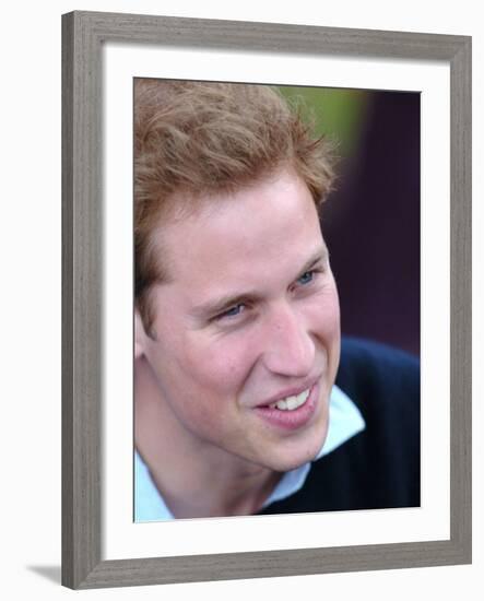 Prince William meets the All Blacks at their Auckland Training Centre, July 2005-null-Framed Photographic Print