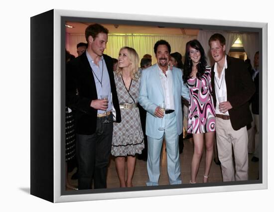 Prince William, Natasha Bedingfield, Tom Jones, Joss Stone and Prince Harry following pop concert i-null-Framed Premier Image Canvas