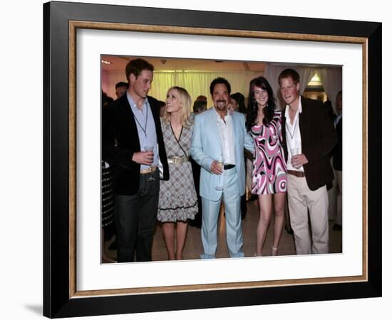 Prince William, Natasha Bedingfield, Tom Jones, Joss Stone and Prince Harry following pop concert i-null-Framed Photographic Print