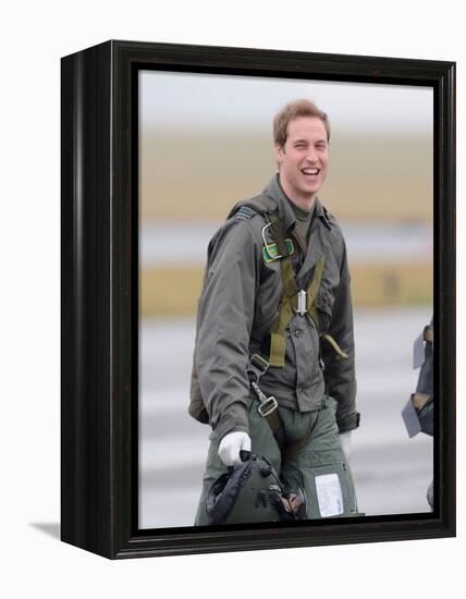 Prince William takes his first solo flight, lesson at RAF Cranwell in Lincolnshire-null-Framed Premier Image Canvas