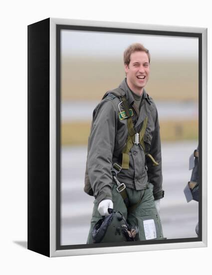 Prince William takes his first solo flight, lesson at RAF Cranwell in Lincolnshire-null-Framed Premier Image Canvas