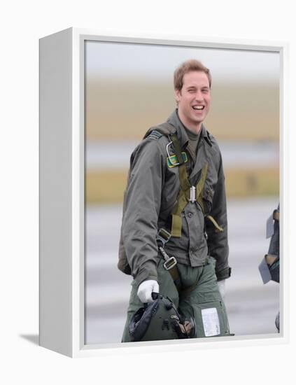 Prince William takes his first solo flight, lesson at RAF Cranwell in Lincolnshire-null-Framed Premier Image Canvas