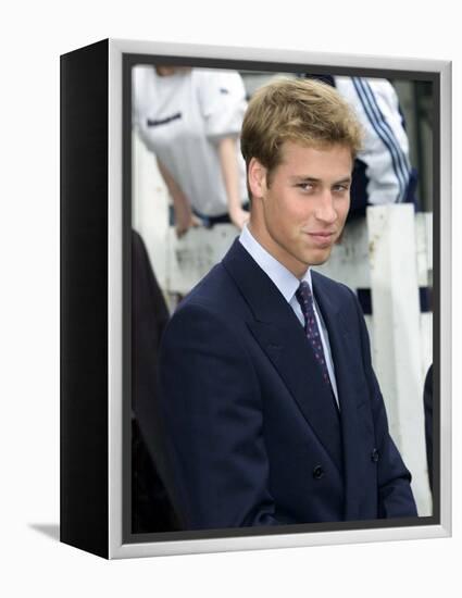 Prince William visits Sighthill in Glasgow September 21, 2001-null-Framed Premier Image Canvas