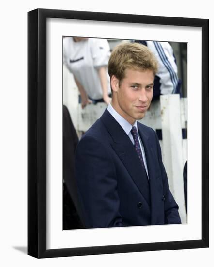 Prince William visits Sighthill in Glasgow September 21, 2001-null-Framed Photographic Print