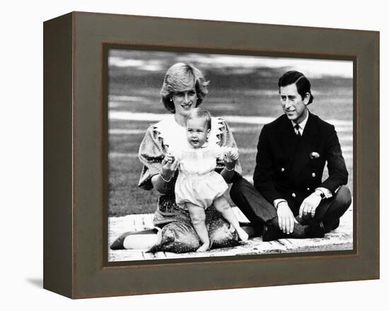 Prince William with Prince Charles and Princess Diana in Australia, April 1983-null-Framed Premier Image Canvas