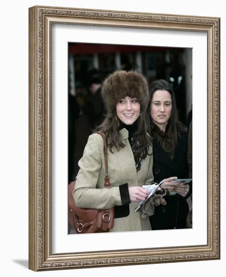 Prince Williams girlfriend Kate Middleton seen here arriving at the Cheltenham Festival on Gold Cup-null-Framed Photographic Print