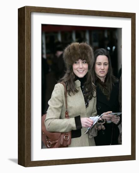 Prince Williams girlfriend Kate Middleton seen here arriving at the Cheltenham Festival on Gold Cup-null-Framed Photographic Print