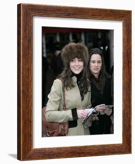 Prince Williams girlfriend Kate Middleton seen here arriving at the Cheltenham Festival on Gold Cup-null-Framed Photographic Print