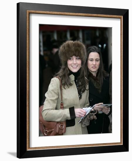 Prince Williams girlfriend Kate Middleton seen here arriving at the Cheltenham Festival on Gold Cup-null-Framed Photographic Print