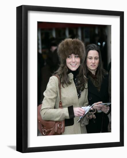 Prince Williams girlfriend Kate Middleton seen here arriving at the Cheltenham Festival on Gold Cup-null-Framed Photographic Print