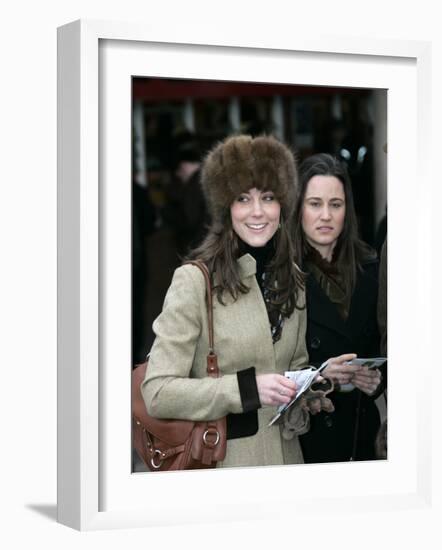 Prince Williams girlfriend Kate Middleton seen here arriving at the Cheltenham Festival on Gold Cup-null-Framed Photographic Print