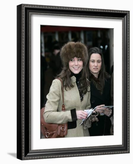 Prince Williams girlfriend Kate Middleton seen here arriving at the Cheltenham Festival on Gold Cup-null-Framed Photographic Print