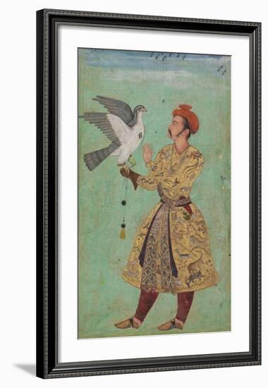 Prince With a Falcon India, c 1600 - 05-Unknown-Framed Art Print