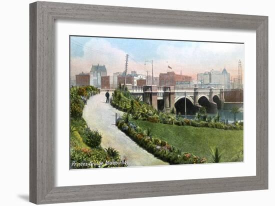 Princes Bridge, Melbourne, Australia, 1912-null-Framed Giclee Print