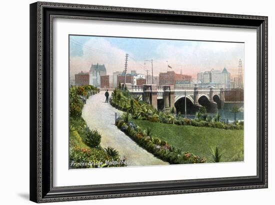 Princes Bridge, Melbourne, Australia, 1912-null-Framed Giclee Print