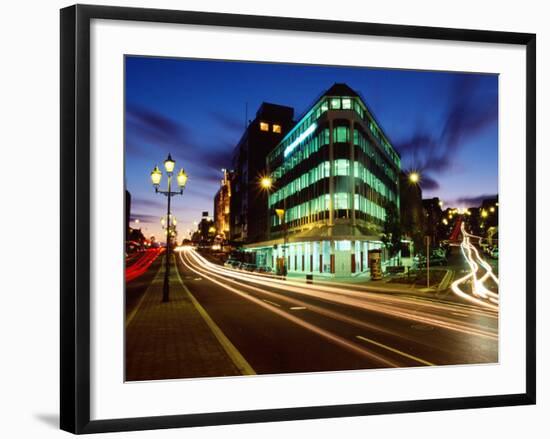 Princes Street and High Street at Dusk, Dunedin, New Zealand-David Wall-Framed Photographic Print