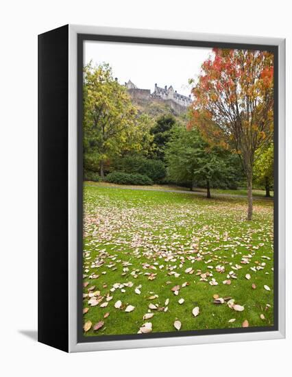 Princes Street Gardens and Edinburgh Castle, Edinburgh, Lothian, Scotland, Uk-null-Framed Premier Image Canvas