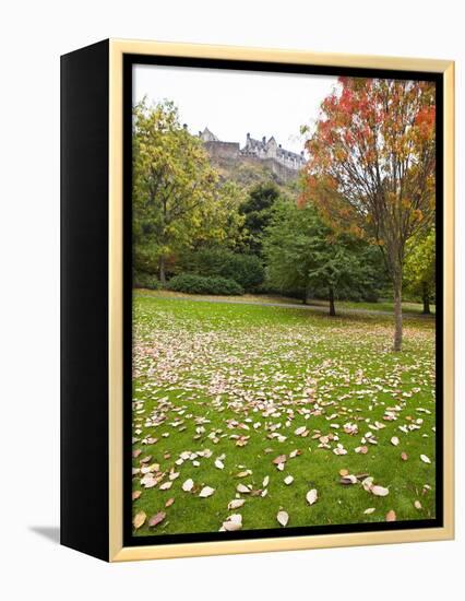 Princes Street Gardens and Edinburgh Castle, Edinburgh, Lothian, Scotland, Uk-null-Framed Premier Image Canvas