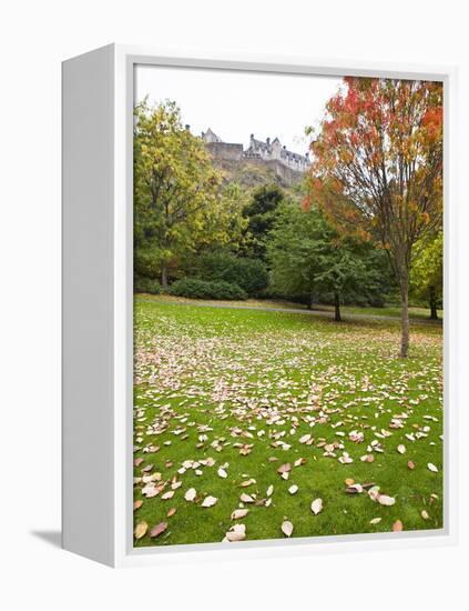 Princes Street Gardens and Edinburgh Castle, Edinburgh, Lothian, Scotland, Uk-null-Framed Premier Image Canvas