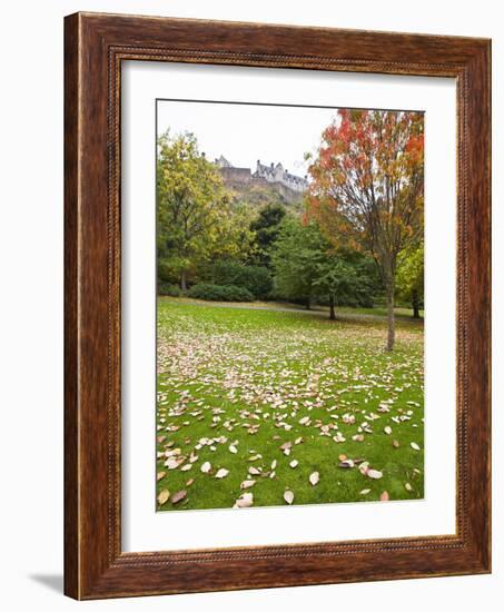 Princes Street Gardens and Edinburgh Castle, Edinburgh, Lothian, Scotland, Uk-null-Framed Photographic Print