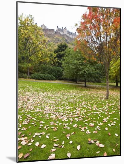 Princes Street Gardens and Edinburgh Castle, Edinburgh, Lothian, Scotland, Uk-null-Mounted Photographic Print