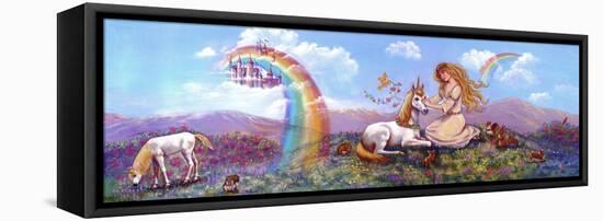 Princess and Unicorn Border-Judy Mastrangelo-Framed Premier Image Canvas