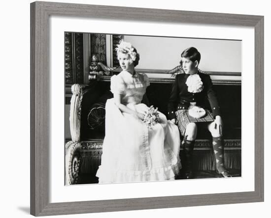 Princess Anne and Prince Andrew as Children at a Wedding, England-Cecil Beaton-Framed Photographic Print